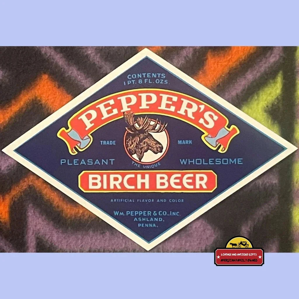Rare 1940s Antique Birch Beer Labels from Ashland PA