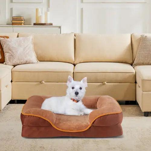 ComfyPet Orthopedic Memory Foam Bed - Medium Brown