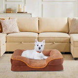 ComfyPet Orthopedic Memory Foam Bed - Medium Brown