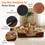 ComfyPet Orthopedic Memory Foam Bed - Medium Brown