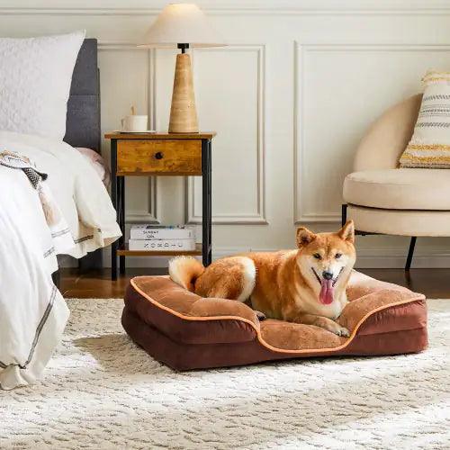 ComfyPet Orthopedic Memory Foam Bed - Medium Brown