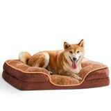 ComfyPet Orthopedic Memory Foam Bed - Medium Brown