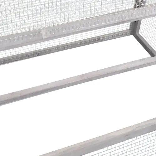 Compact Grey Rabbit Hutch with Folding Runway