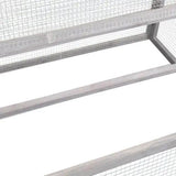 Compact Grey Rabbit Hutch with Folding Runway