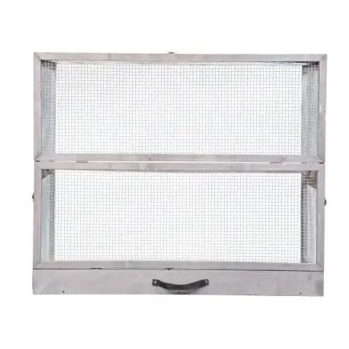 Compact Grey Rabbit Hutch with Folding Runway