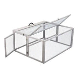 Compact Grey Rabbit Hutch with Folding Runway