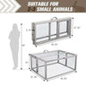 Compact Grey Rabbit Hutch with Folding Runway