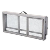 Compact Grey Rabbit Hutch with Folding Runway