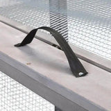 Compact Grey Rabbit Hutch with Folding Runway