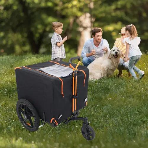 Compact Pet Jogger and Bike Trailer - Orange/Black