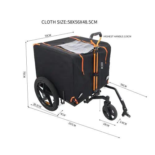 Compact Pet Jogger and Bike Trailer - Orange/Black