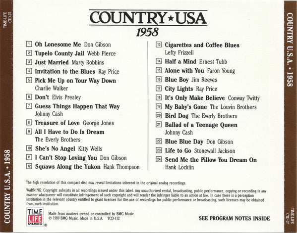 Country USA 1958 (CD) | Near Mint (NM) Near Mint (NM)