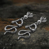 Crawling Snake Stainless Steel Animal Stud Earrings