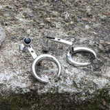 Crescent Moon Stainless Steel Front-back Earrings