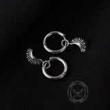 Crescent Moon Stainless Steel Hoop Earrings