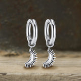Crescent Moon Stainless Steel Hoop Earrings
