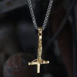 Cross of Saint Peter Stainless Steel Pendant