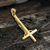 Cross of Saint Peter Stainless Steel Pendant