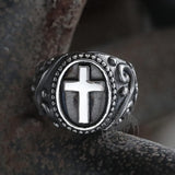 Cross Pattern Stainless Steel Ring