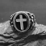 Cross Pattern Stainless Steel Ring