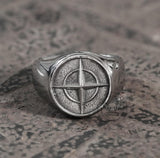 Cross Star Pattern Stainless Steel Ring
