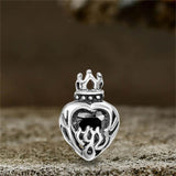Crown Gem Stainless Steel Gothic Stud Earrings