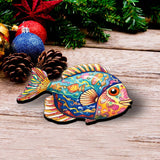 Coastal Fish Decorative Wooden Clip-on Ornaments Set of 3 by G. Debrekht - Coastal Decor - 8091034C-S3