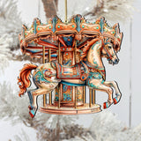 Carousel Horse Wooden Ornaments by G. Debrekht Christmas Decor - 8611027