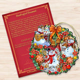 Adornos de madera con corona nevada del oeste de Gelsinger - Decoración navideña - 8185307-3-DG