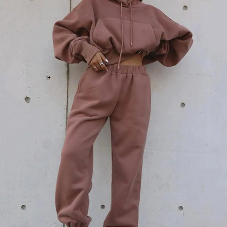 New Style Autumn And Winter Women's New Casual Hoodie Coat Sports Suit - Lootquake