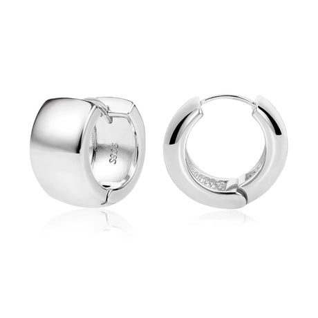 925 Sterling Silver Earrings Small Chunky Silver Earrings for Women Trendy Chunky Hoop Earrings Silver Hypoallergenic Earrings Small Thick Huggie Hoops Earrings for Jewelry - Lootquake