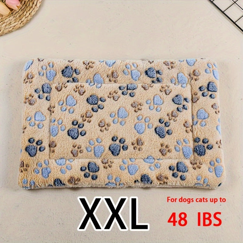 Manta rectangular para mascotas, resistente a la suciedad y para todas las estaciones - Cómoda cama con estampado de pata de perro y corazón (1 unidad)