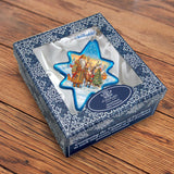 Santa with Reindeer Star Glass Ornament by G. Debrekht - Christmas Santa Snowman Decor - 755-050