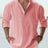 Men's Linen Stand-up Collar Long Sleeve T-shirt Loose Undershirt - Lootquake