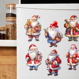 Juego de 6 imanes decorativos de madera de Papá Noel de G. Debrekht - Decoración navideña de muñeco de nieve de Papá Noel - 8090009G-S6