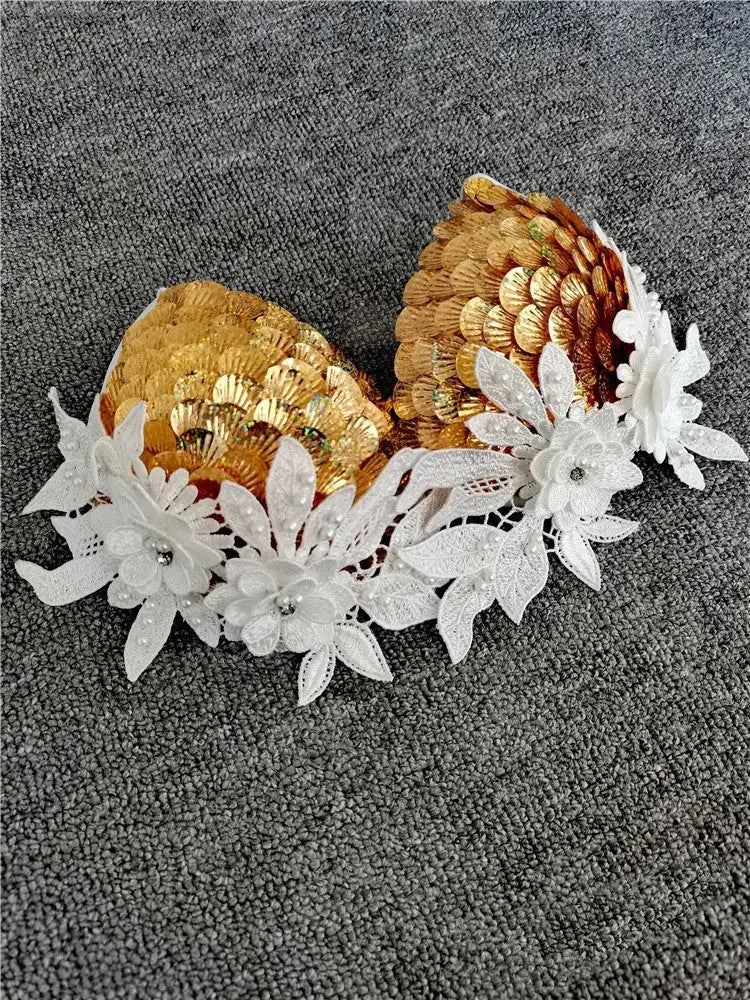 Handmade Sequined Mermaid Scale Bikini Lingerie - Lootquake