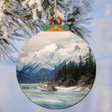 Adornos de madera de pesca en las montañas de Alaska de G.Debrekht - Decoración navideña con temática de vida silvestre - 870069