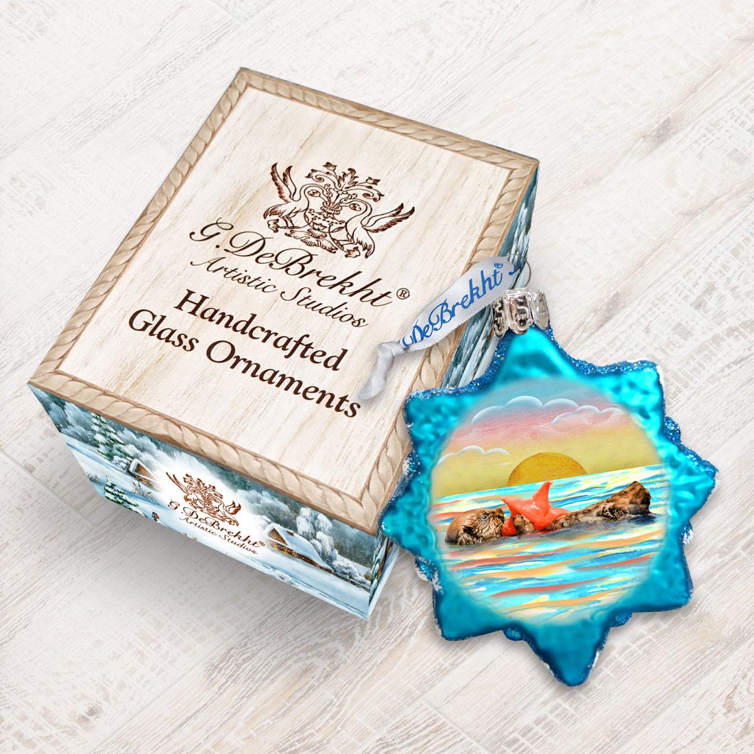 Adorno de concha de vidrio con mercurio de G. DeBrekht - Decoración navideña costera - 775481