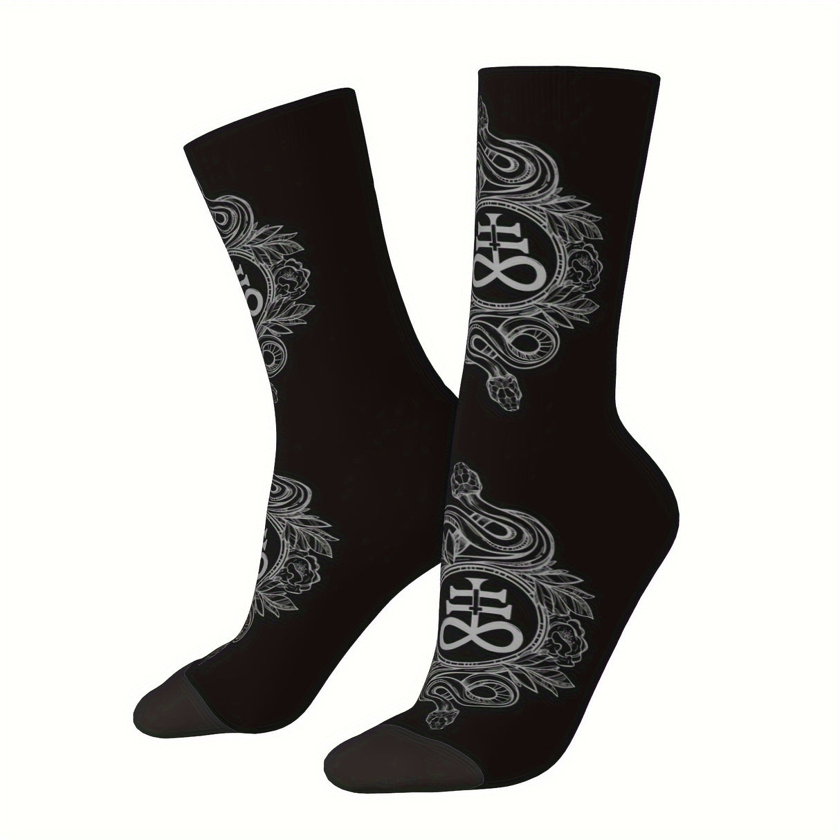 1 par de calcetines deportivos con estampados novedosos para hombre, transpirables, cómodos y casuales, unisex, para uso al aire libre en todas las estaciones.