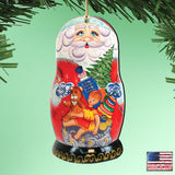 Bolsa de regalo con adornos de madera para muñeco de Papá Noel de G. DeBrekht - Decoración navideña de muñeco de nieve de Papá Noel - 8110715