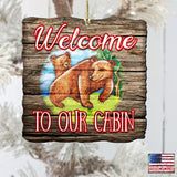 Bear Cabin Woodsy Wooden Ornaments by G. DeBrekht - Wildlife Holiday Decor - 8114080