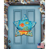Decoración para puerta de casa de playa con estrellas de mar de G. DeBrekht - Decoración costera navideña - 8126151H