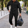 Suede Single-breasted Solid Color Slim Fit Two-piece Suit Men - Lootquake