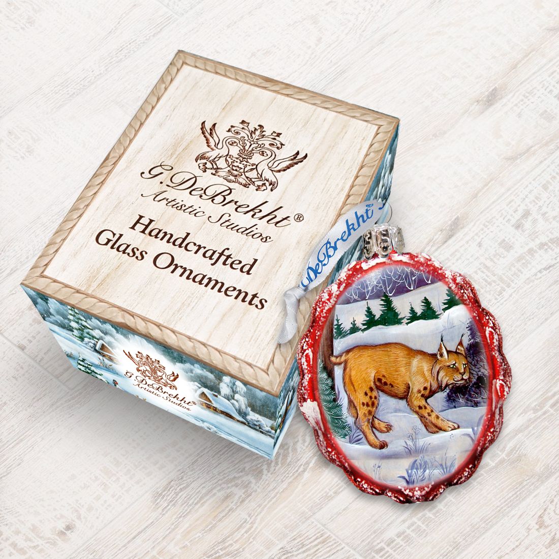 Bobcat Mercury Glass Ornament by G. DeBrekht - Wildlife Holiday Decor - 771034