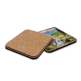 Mountain River Wooden Cork Placemat and Coasters Gift Set of 7 by Nature Wonders Nature Wildlife Decor  - 85407C-S7