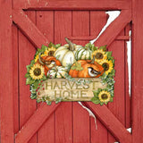 Harvest Welcome Sign - Fall Decoration Cornucopia Door Decor Handmade Gift by Susan Winget Autumn Porch Decor - 8471210H-SW