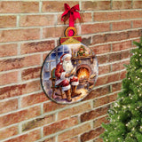 Santa at the Fireplace Holiday Door Decor by G. Debrekht - Christmas Santa Snowman Decor - 8611089H