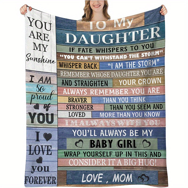 Manta personalizada "Para mi hija": suave, acogedora y cálida para sofá, oficina, cama y viajes. Regalo de cumpleaños único para hijas.