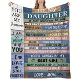 Manta personalizada "Para mi hija": suave, acogedora y cálida para sofá, oficina, cama y viajes. Regalo de cumpleaños único para hijas.