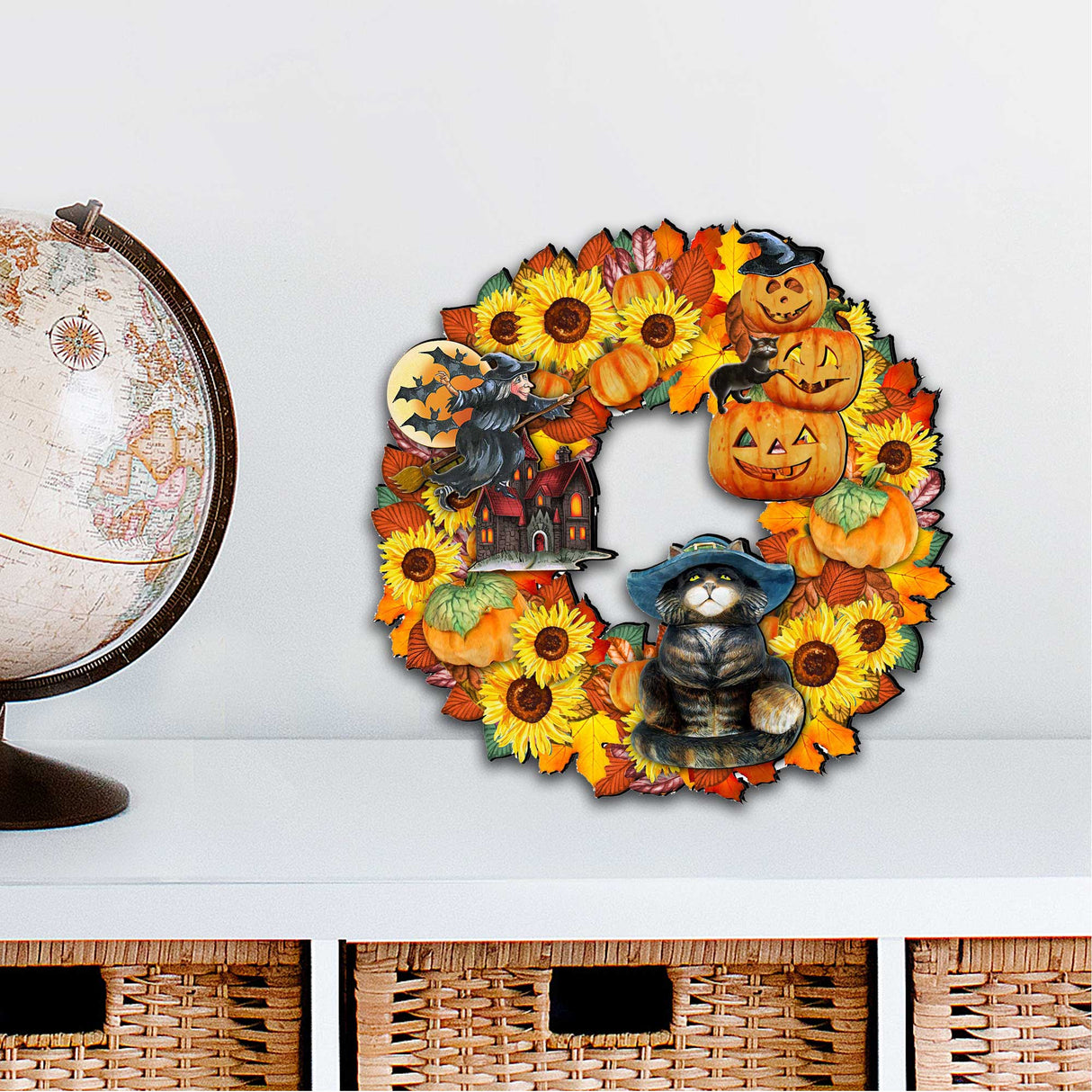 Corona de Halloween para puerta de G. DeBrekht - Decoración de Halloween para Acción de Gracias - 8185317H